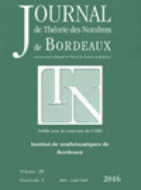 Journal De Theorie Des Nombres De Bordeaux雜志