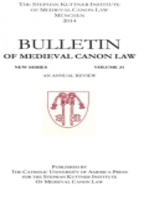 Bulletin Of Medieval Canon Law-new Series雜志