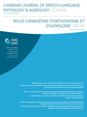 Canadian Journal Of Speech-language Pathology And Audiology雜志
