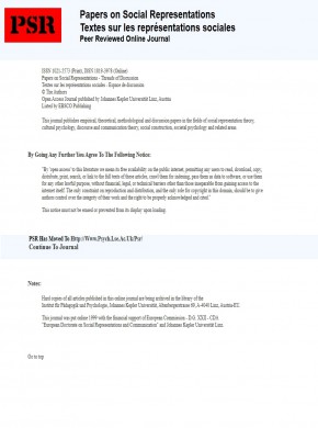 Papers On Social Representations雜志